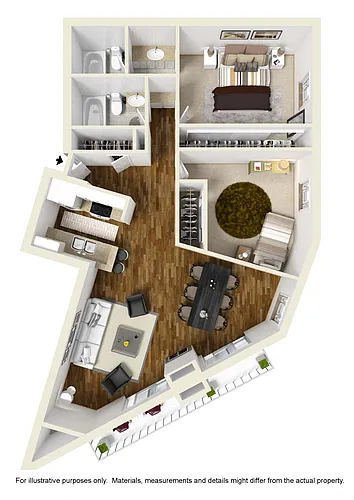 Floor plan Two Bed Two Bath