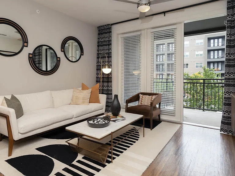 Living Room with Balcony and Hard Surface Flooring
