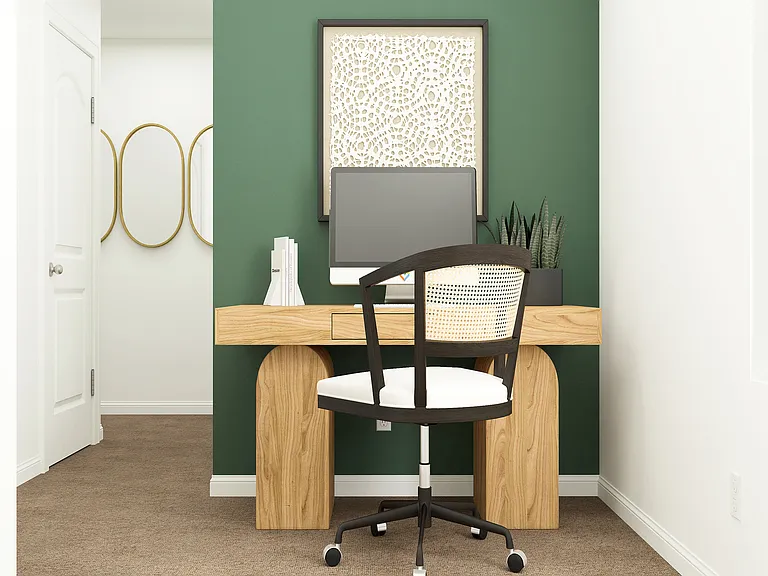 The upstairs loft is perfect for a home office.