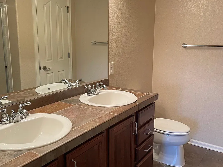Primary bathroom with double vanity