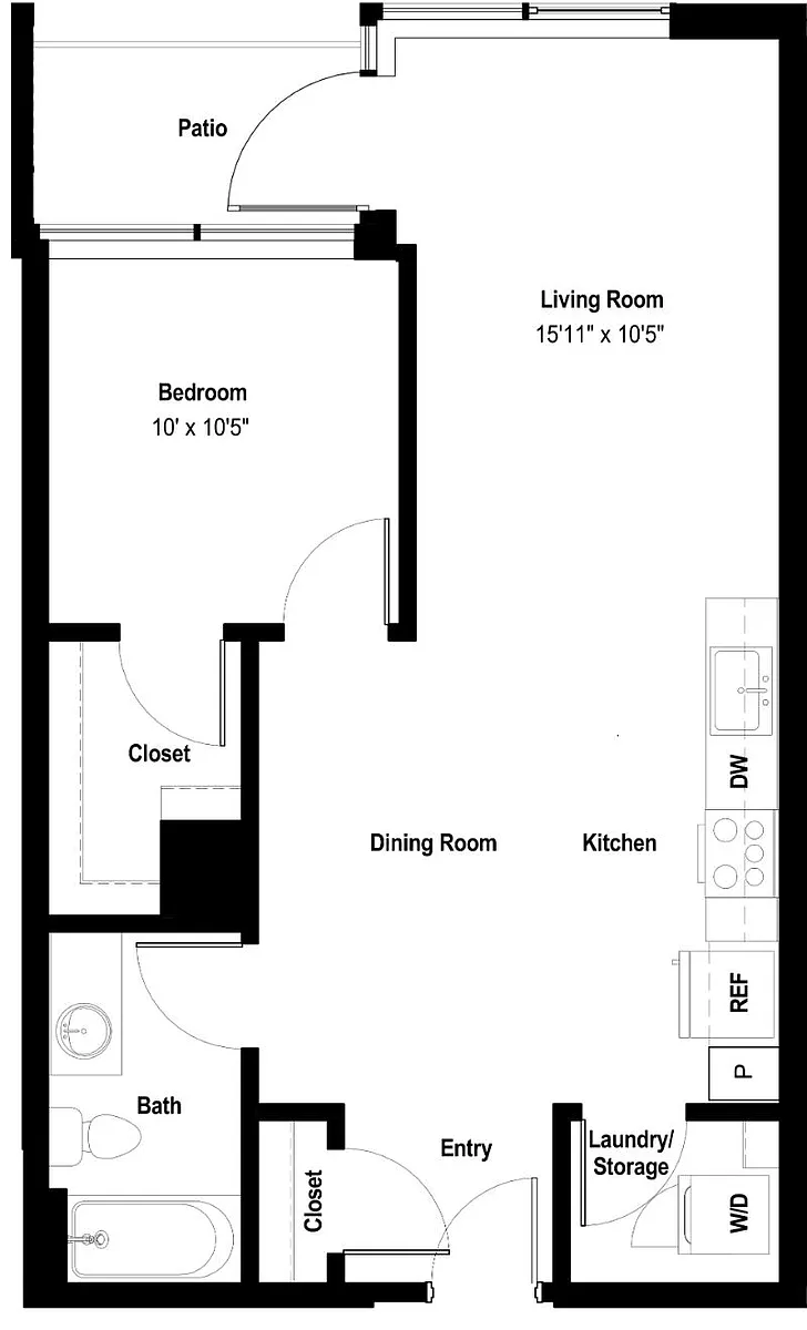 Floor plan 1X1 J