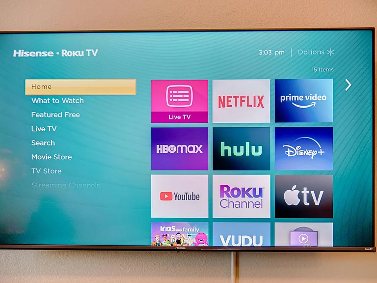 4 Flatscreen TVs, all Roku friendly to stream your favorites with highspeed internet