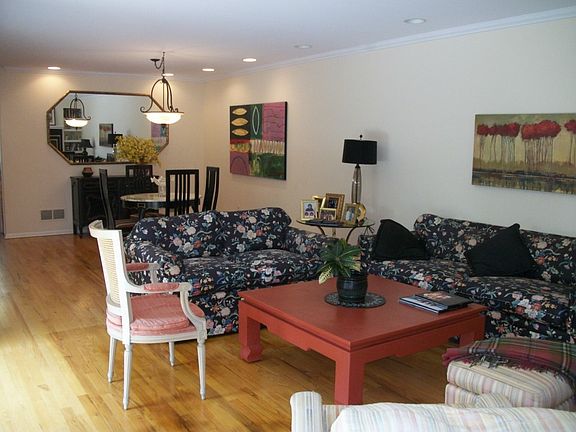 living room opens to open dining room