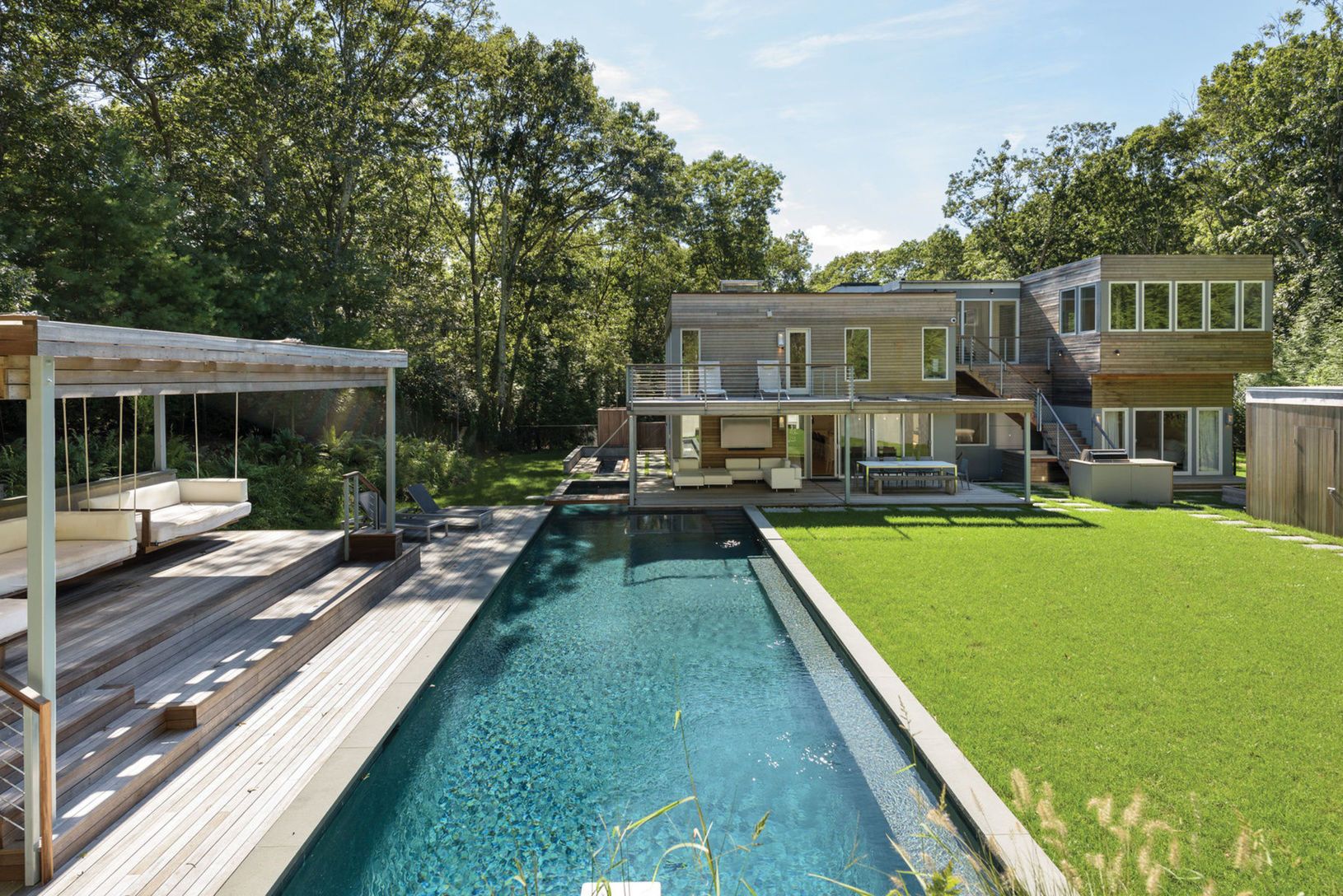  Backyard with oversized heated gunite pool/spa