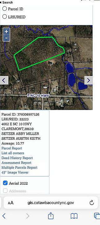 Lot outlined in green.  