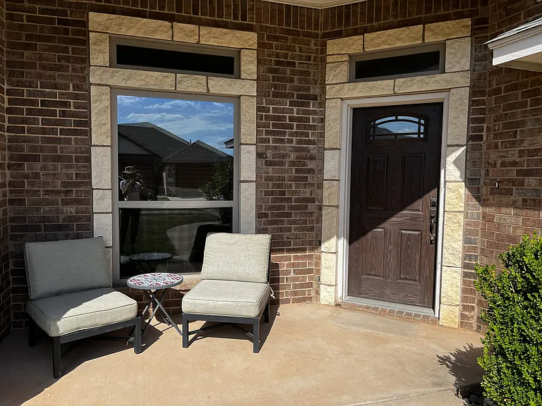 front porch with cozy seating