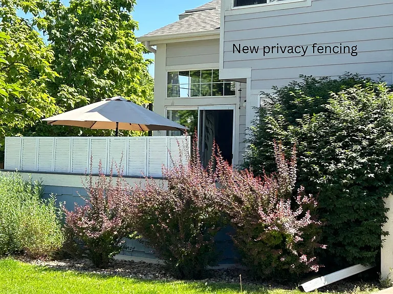 Exterior view of the townhome from back