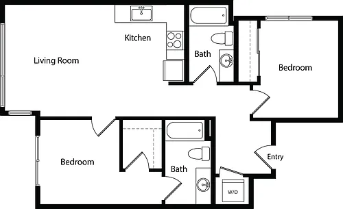 Floor plan Two Beroom D