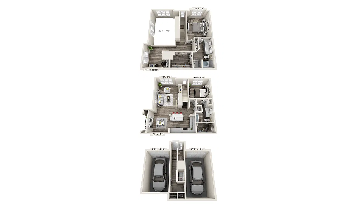 Floor plan Townhome TH3 (B2BDT)