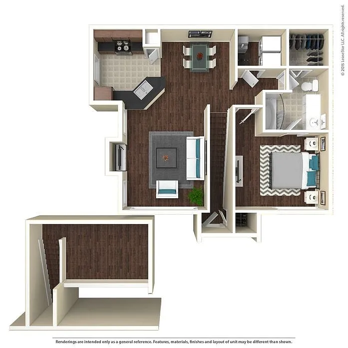 Floor plan A3 The Chapel Hill - 1 Bedroom, 1 Bathroom