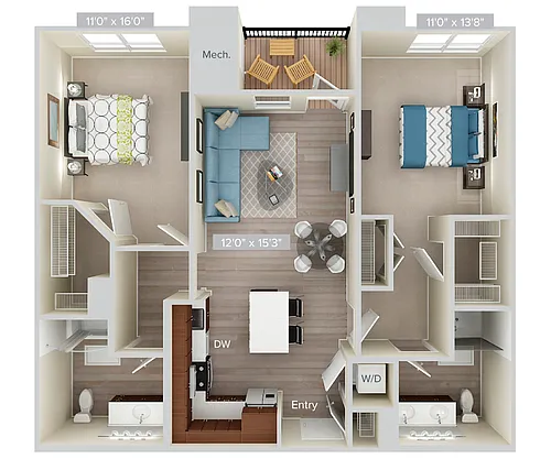 Floor plan B7-1088-wood