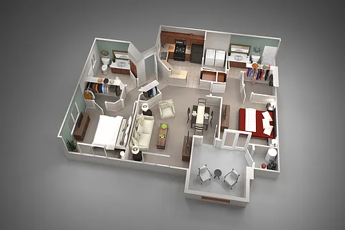 Floor plan Two Bedroom/Two Bath
