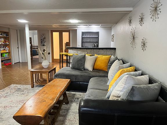 Living room with wet bar