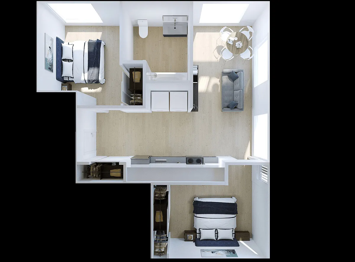 Floor plan 2 Bed 1 Bath
