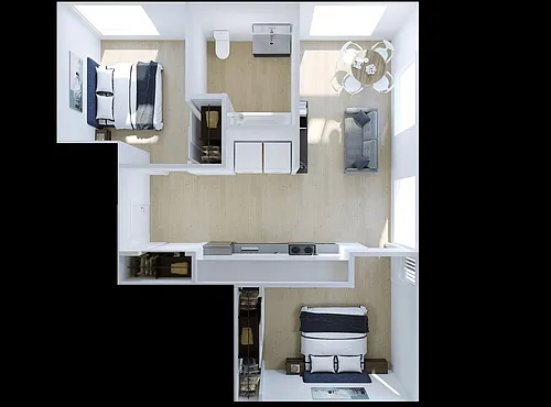 Floor plan 2 Bed 1 Bath