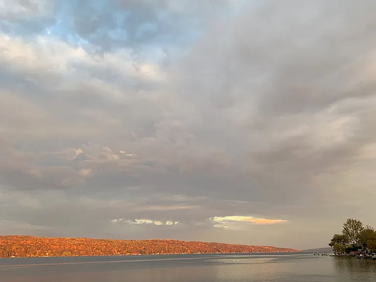 Early morning on the east shore of Cayuga Lake.