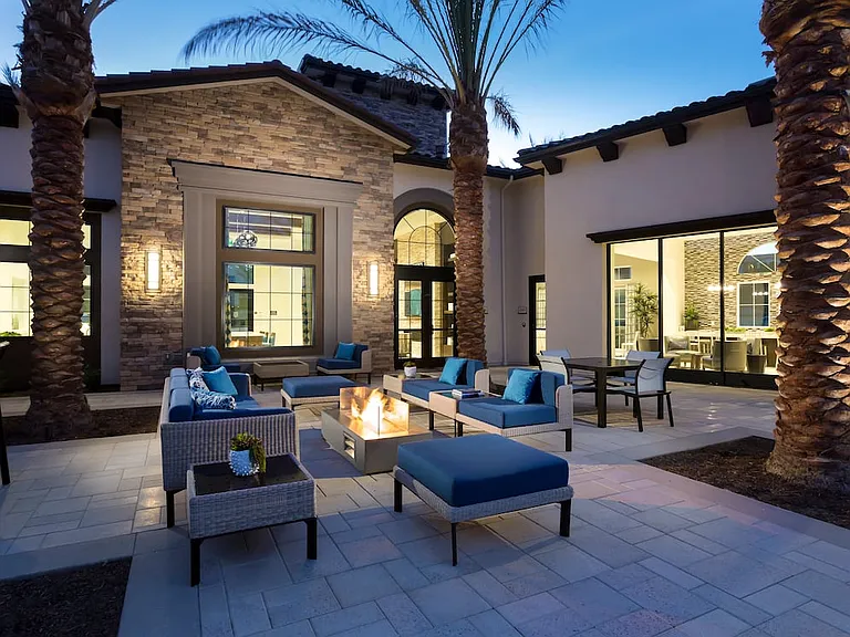 Outdoor Fireplace and Lounge Seating