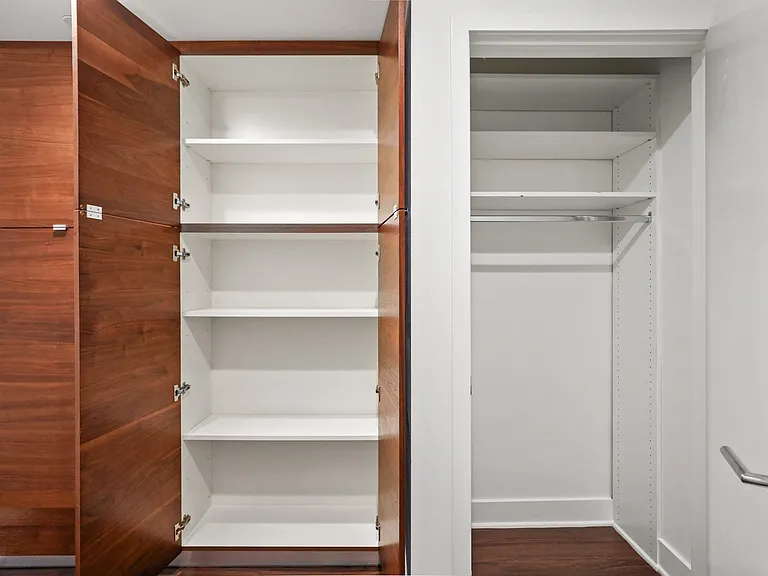 Closet and Additional Built-In Storage Cabinets with Shelving