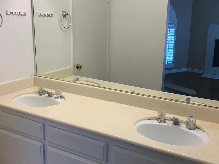 Master bathroom dual vanity sink