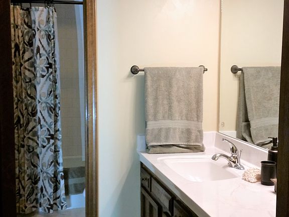 Master vanity view to tub