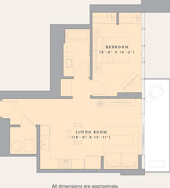 1 bed, 698 sqft, $3,550 — Photo 3