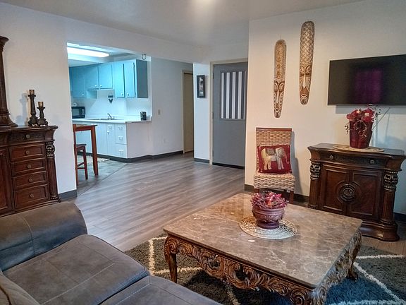 Open concept into Kitchen.