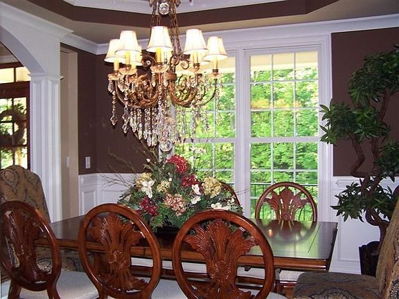 Gorgeous details in the Formal Dinning/Designer light fixture