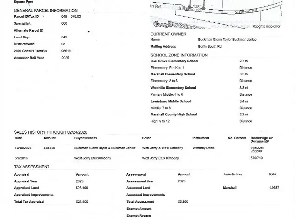 1950 S Berlin Rd Lot 1, Lewisburg, TN 37091