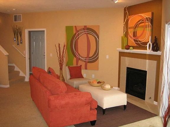 Living room with fireplace