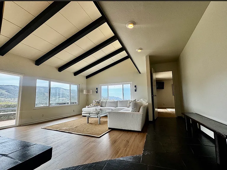 Living room and hallway, upper level.