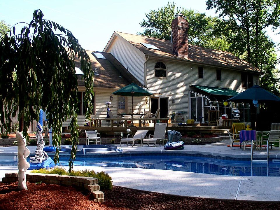 Backyard view w/pool, spa & solarium