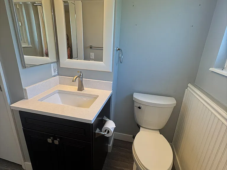 Garden level bathroom with shower