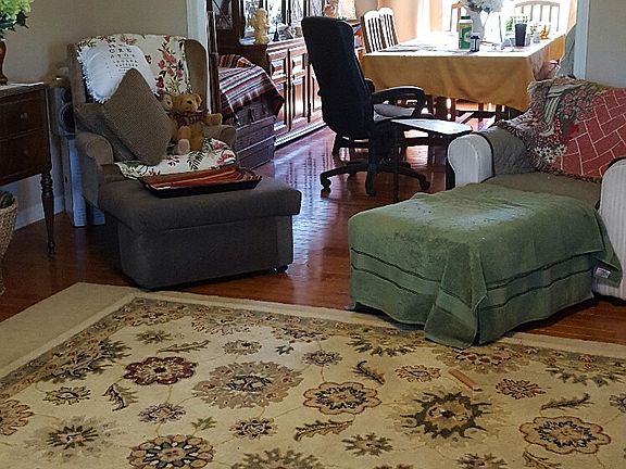 Looking into dining room