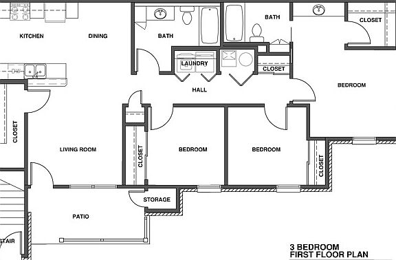 3 bedroom floor plan