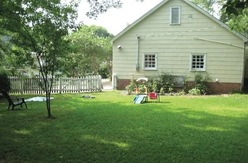 Backyard adjacent to the house