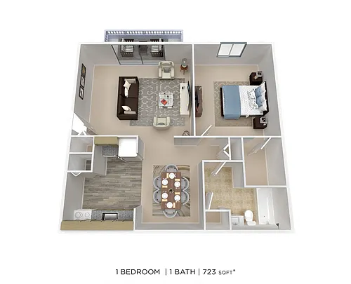 Floor plan One Bedroom - 723 sqft