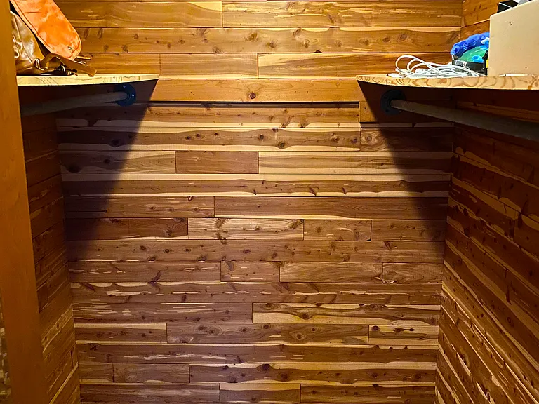Walk-in cedar closet