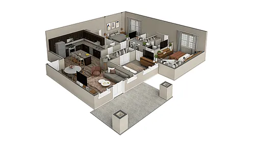 Floor plan 3 BR Haven Summit