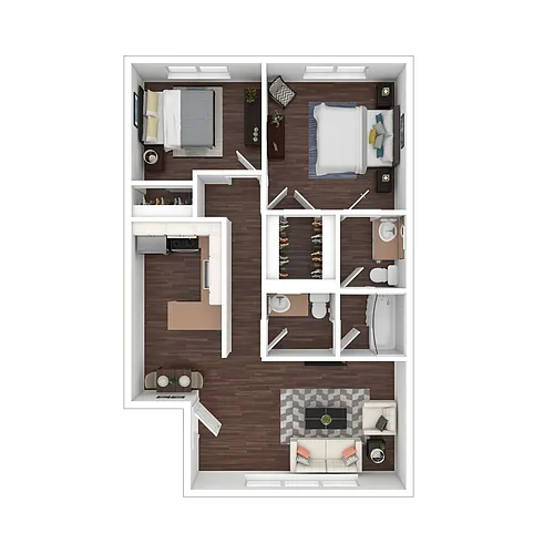 Floor plan 2 Bedroom/1.5 Bath
