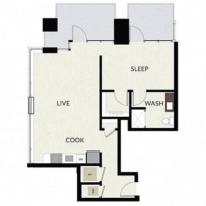Floor plan 1 Bed/1 Bath-A10