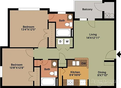 Floor plan Two Bedroom