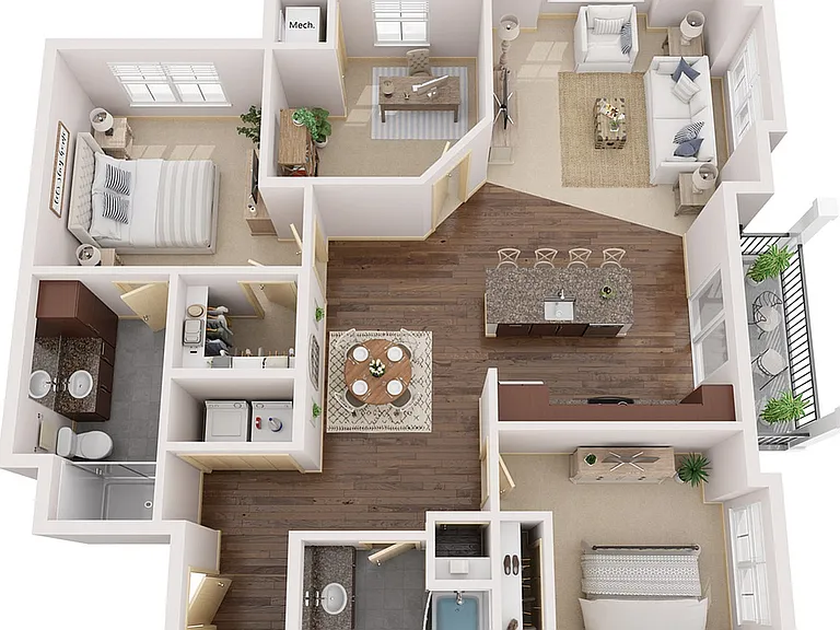 Floor Plan B1.1 | Elan | Apartments in Fitchburg, WI Floor Plan B1.1 | Elan | Apartments in Fitchburg, WI