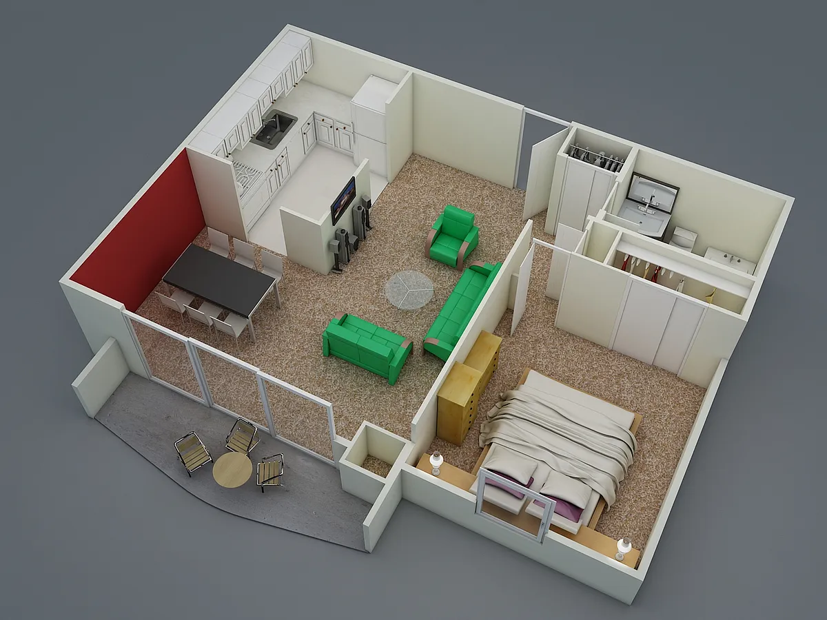 Floor plan One Bedroom Deluxe