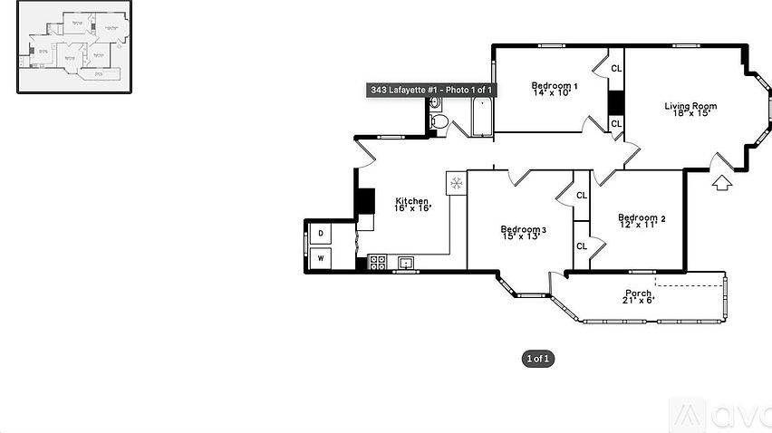 1st image of 343 Lafayette St #1