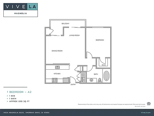 Floor plan 1 Bed / 1.0 Bath
