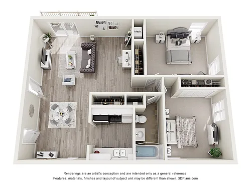 Floor plan Two Bedroom Type L