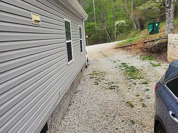 Back driveway.
