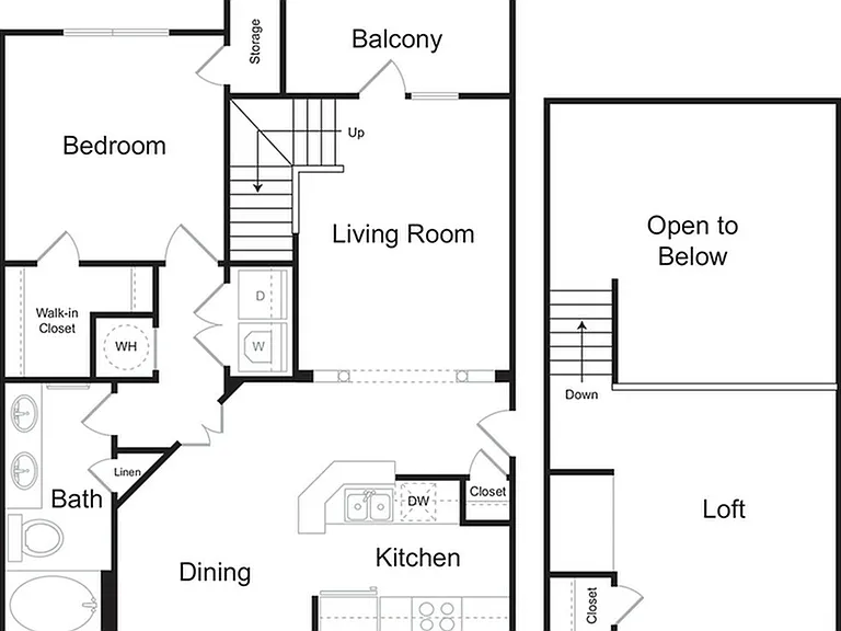 The Piedmont Loft 1 bedroom 1 bathroom with loft 1126 sq ft apartment home at The Kendrick located in Atlanta, GA 30324 The Piedmont Loft 1 bedroom 1 bathroom with loft 1126 sq ft apartment home at The Kendrick located in Atlanta, GA 30324