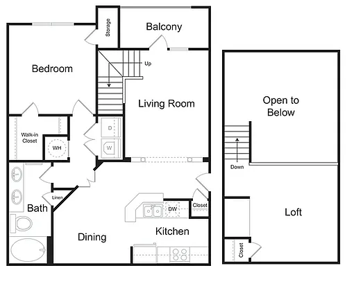 Floor plan The Piedmont Loft