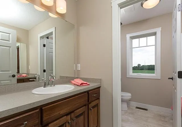Bathroom Upstairs with Large Linen Closets and Dual Sinks, Tub